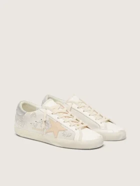 Super-Star für Damen mit Swarovski-Kristallen und rauchgrauem Lederstern