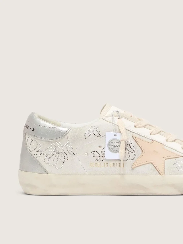Super-Star für Damen mit Swarovski-Kristallen und rauchgrauem Lederstern