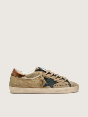 Super-Star LTD für Damen aus beigem Canvas mit schwarzem Lederstern