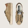 Super-Star LTD für Damen aus beigem Canvas mit schwarzem Lederstern