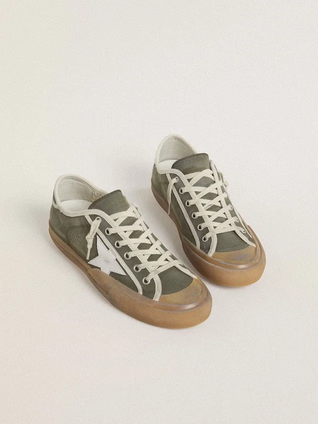 Super-Star LTD für Damen aus grünem Canvas mit weissem Lederstern