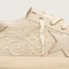 Super-Star LTD für Damen aus perlfarbigem Wildleder mit goldenem Stern und Perlenstickerei
