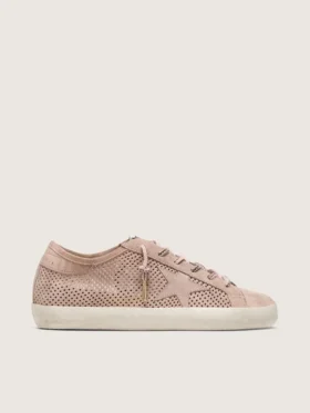 Super-Star LTD für Damen aus puderrosa, perforiertem Wildleder mit Ton-in-Ton-Stern