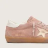 Super-Star LTD für Damen aus rosa Wildleder mit Stern aus platinfarbenem Metallic-Leder