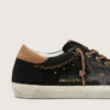 Super-Star LTD für Damen aus schwarzem Glitzerleder mit schwarzem Lederstern