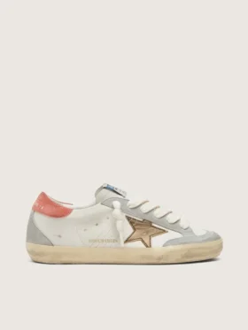 Super-Star LTD für Damen aus weissem Leder mit metallisch-bronzenem Stern