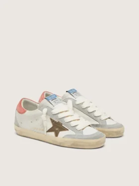 Super-Star LTD für Damen aus weissem Leder mit metallisch-bronzenem Stern