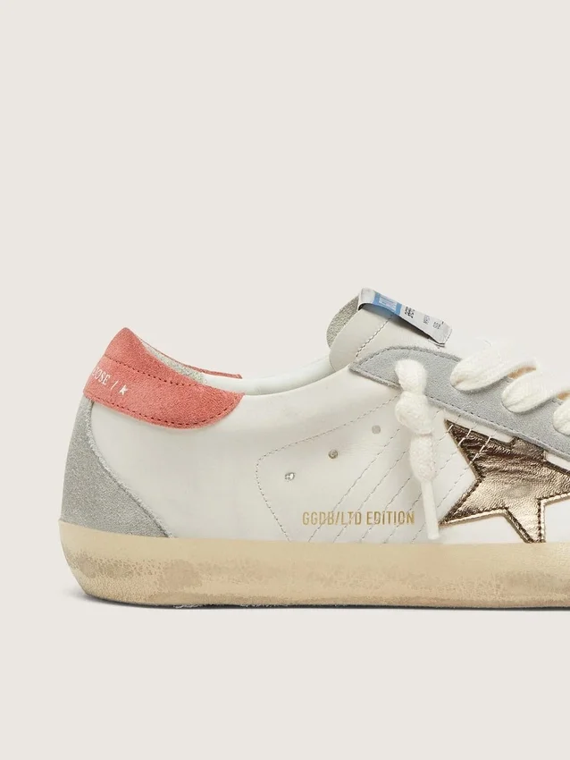 Super-Star LTD für Damen aus weissem Leder mit metallisch-bronzenem Stern