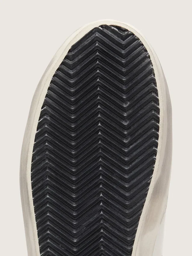 Super-Star LTD für Damen aus weissem Leder mit schwarzem Stern und Details aus Ponyfell