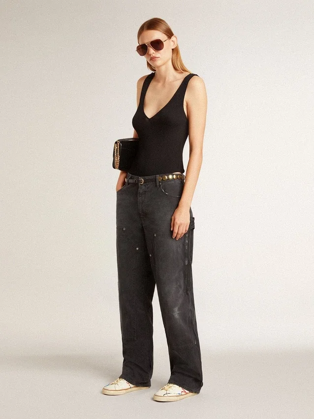 Super-Star LTD für Damen mit perforiertem Stern und Fersenlasche aus Metallic-Leder