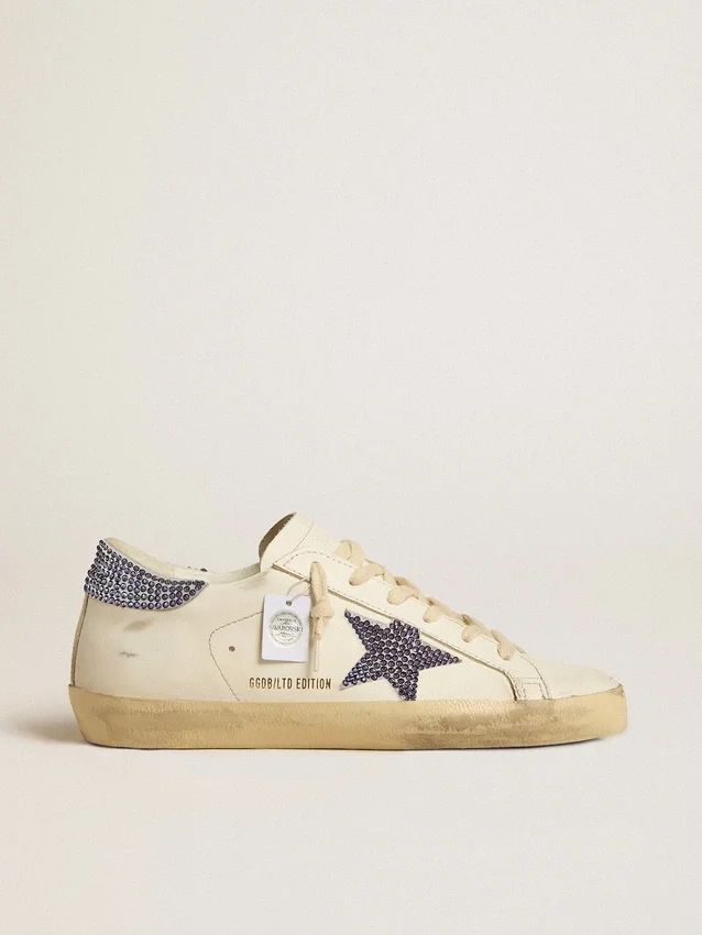 Super-Star LTD für Damen mit Stern aus Wildleder und Fersenlasche mit Swarovski-Kristallen