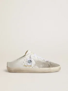 Super-Star Sabot LTD für Damen mit grauem Stern aus Wildleder und Swarovski-Kristallen