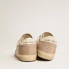 Super-Star-Sneaker für Damen aus rosa Wildleder mit silbernem Stern aus Metallic-Leder