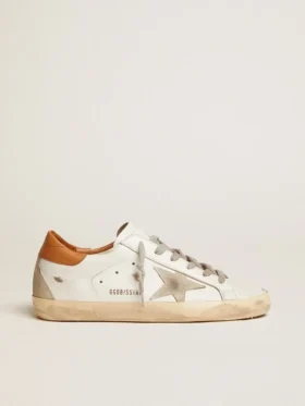 Super-Star-Sneaker für Damen mit Stern aus Wildleder und brauner Fersenlasche