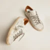 Super-Star-Sneaker für Damen mit Stern aus Wildleder und brauner Fersenlasche