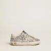Junior Super-Star mit silbernem Glitzer und Wildlederdetails