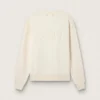 Sweatshirt in gealtertem Weiss mit umgekehrtem Logo auf der Rückseite – Jersey Capsule