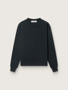 Sweatshirt in gewaschenem Schwarz mit umgekehrtem Logo auf der Rückseite – Jersey Capsule