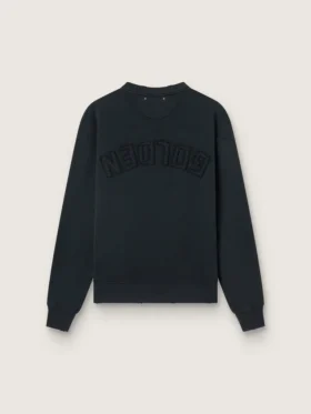 Sweatshirt in gewaschenem Schwarz mit umgekehrtem Logo auf der Rückseite – Jersey Capsule