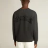 Sweatshirt in gewaschenem Schwarz mit umgekehrtem Logo auf der Rückseite – Jersey Capsule