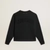 Sweatshirt in gewaschenem Schwarz mit umgekehrtem Logo auf der Rückseite – Jersey Capsule