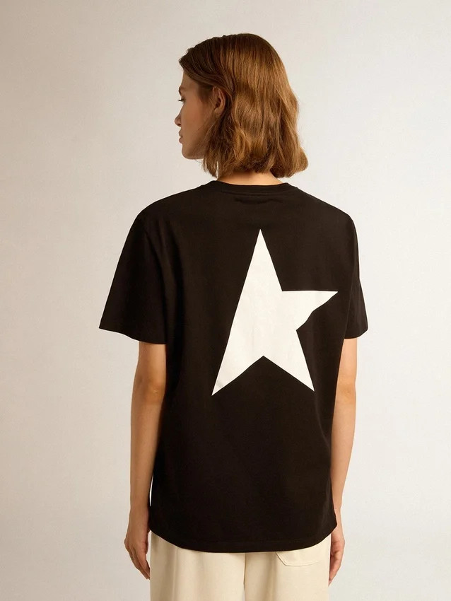 T-Shirt aus der Black Star Collection mit kontrastierendem weissem Logo und Stern