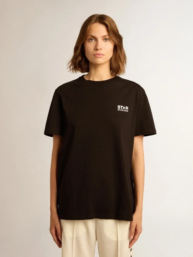 T-Shirt aus der Black Star Collection mit kontrastierendem weissem Logo und Stern