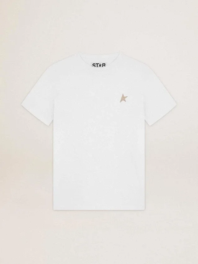 T-Shirt aus der «Star Collection» mit Stern aus goldenem Glitzer auf der Vorderseite