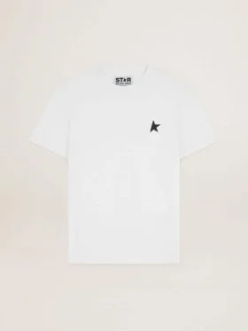 T-Shirt aus der «White Star Collection» mit schwarzem Stern auf der Vorderseite