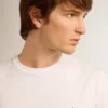 T-Shirt aus der «White Star Collection» mit schwarzem Stern auf der Vorderseite