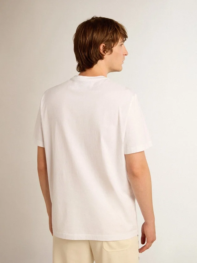 T-Shirt aus der «White Star Collection» mit schwarzem Stern auf der Vorderseite