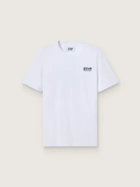 T-Shirt aus der «White Star»-Star Collection mit kontrastierendem schwarzem Logo und Stern