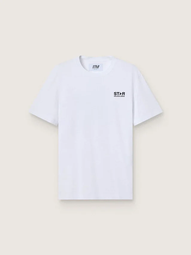 T-Shirt aus der «White Star»-Star Collection mit kontrastierendem schwarzem Logo und Stern
