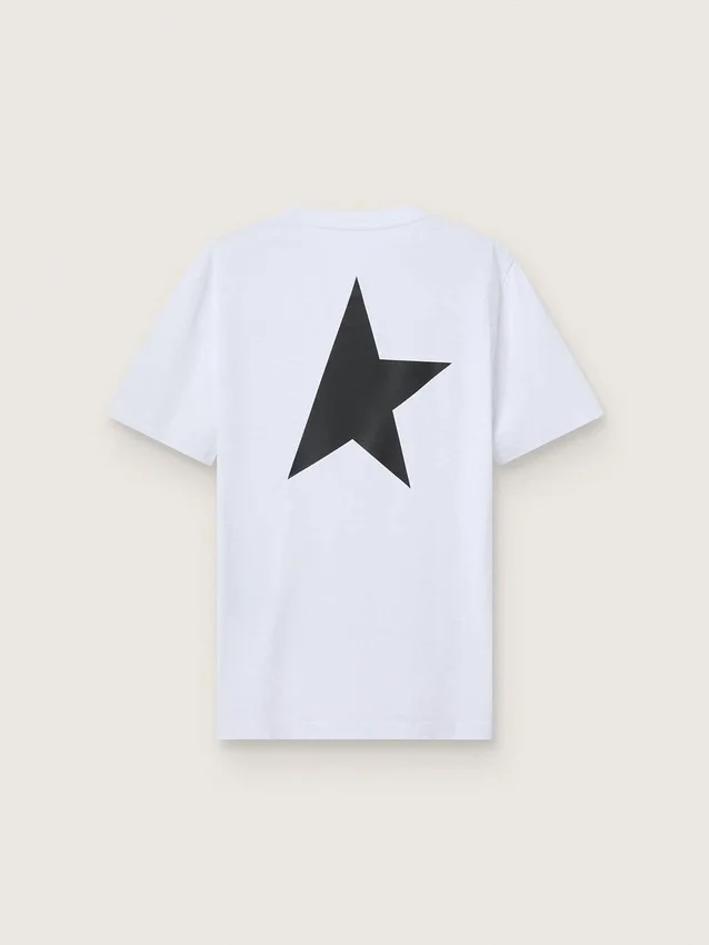 T-Shirt aus der «White Star»-Star Collection mit kontrastierendem schwarzem Logo und Stern
