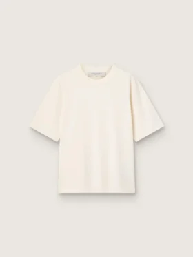 T-Shirt in gealtertem Weiss mit umgekehrtem Logo auf der Rückseite – Jersey Capsule