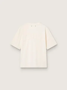 T-Shirt in gealtertem Weiss mit umgekehrtem Logo auf der Rückseite – Jersey Capsule