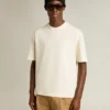 T-Shirt in gealtertem Weiss mit umgekehrtem Logo auf der Rückseite – Jersey Capsule