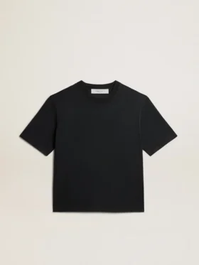T-Shirt in gewaschenem Schwarz mit umgekehrtem Logo auf der Rückseite – Jersey Capsule