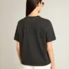 T-Shirt in gewaschenem Schwarz mit umgekehrtem Logo auf der Rückseite – Jersey Capsule