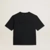 T-Shirt in gewaschenem Schwarz mit umgekehrtem Logo auf der Rückseite – Jersey Capsule