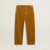 Tabakfarbene Chino-Hose für Jungen mit Stickerei