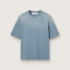 Unisex-Baumwoll-Hemd in Babyblau mit umgekehrtem Aufdruck auf der Rückseite