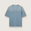 Unisex-Baumwoll-Hemd in Babyblau mit umgekehrtem Aufdruck auf der Rückseite