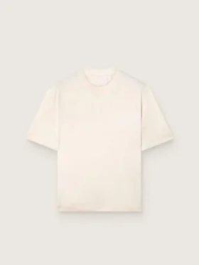Unisex-Baumwoll-Hemd «Star» in Vintage-Weiss mit schwarzem Aufdruck auf der Rückseite