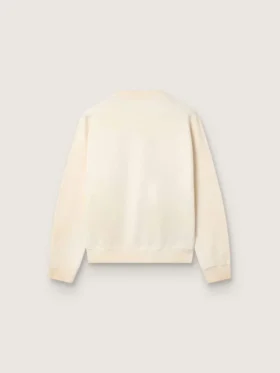 Unisex-Baumwoll-Sweatshirt «Star» in Vintage-Weiss mit gestickten VCE-Aufnähern