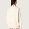 Unisex-Baumwoll-Sweatshirt «Star» in Vintage-Weiss mit gestickten VCE-Aufnähern