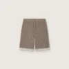 Unisex-Bermudashorts aus taubengrauem Strick