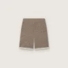 Unisex-Bermudashorts aus taubengrauem Strick