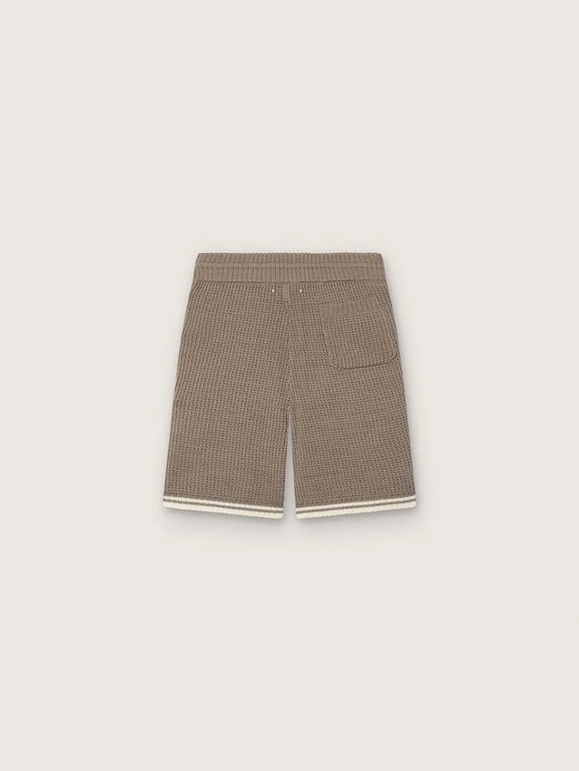 Unisex-Bermudashorts aus taubengrauem Strick