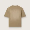 Unisex-Hemd aus beigem Baumwolljersey mit gesticktem Logo